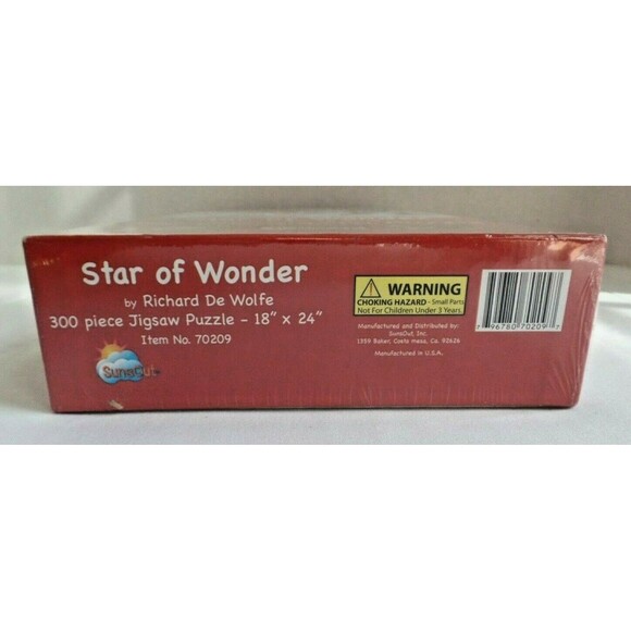 Star of Wonder Snowman Christmas Puzzle 300 Pc Sealed Box Richard De Wolfe 18x24 - Picture 4 of 4